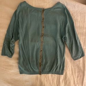 Boden button back blue sweater